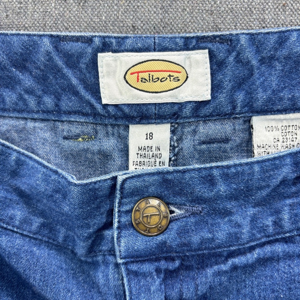 Talbots Vintage High Rise Blue Denim Shorts Size 18 Coastal Grandma - Picture 3 of 8